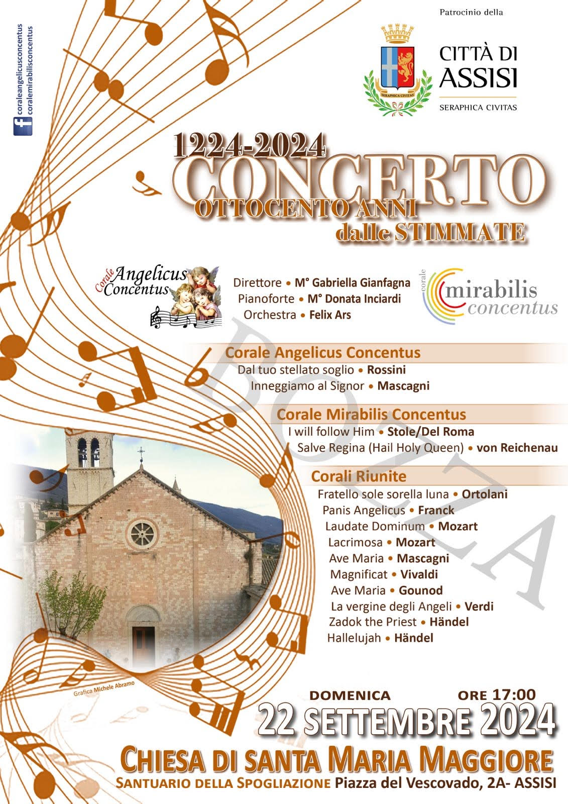 Locandina dell' evento "Concerto ottocento anni dalle Stimmate"